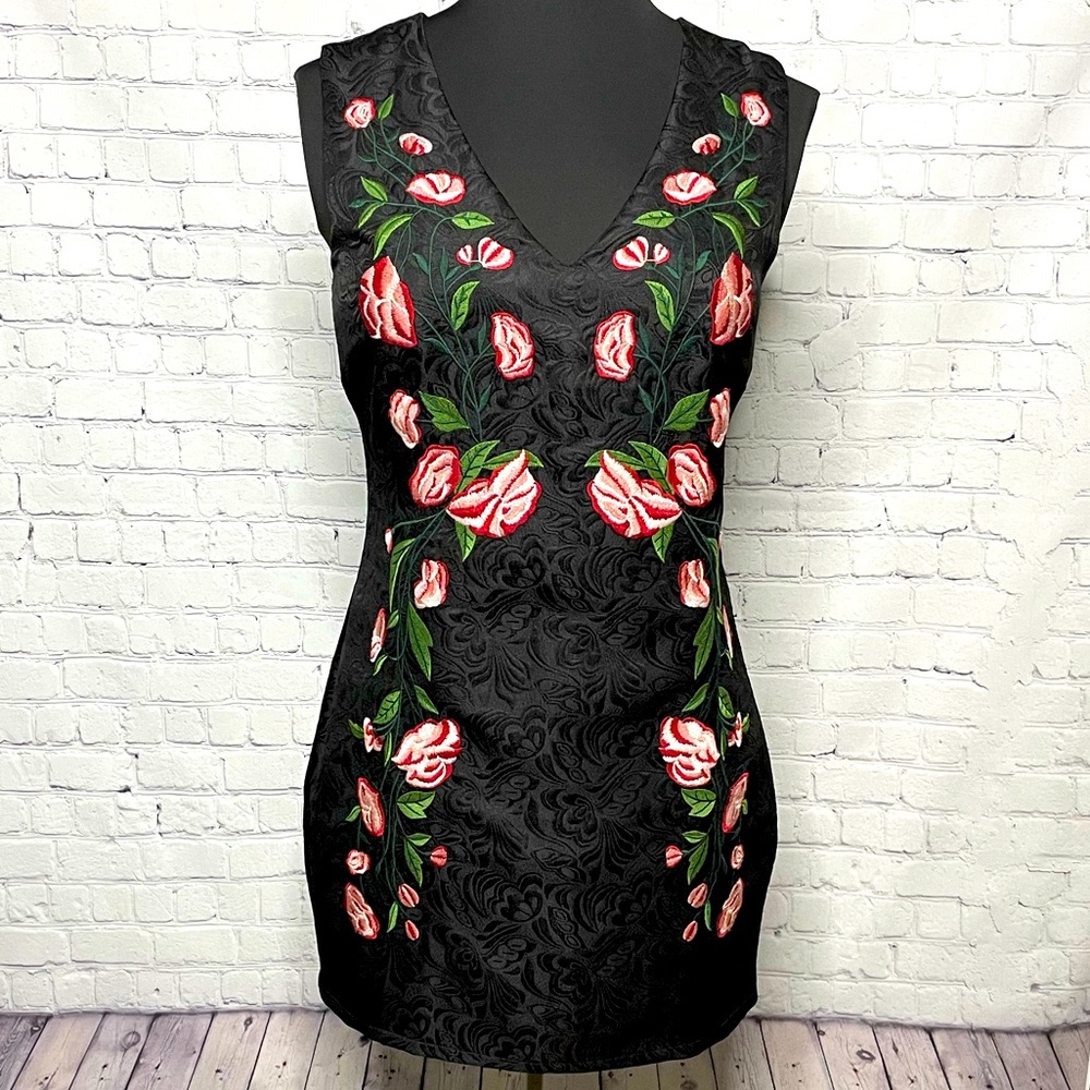Embroidered Floral Zalora Cocktail Dress